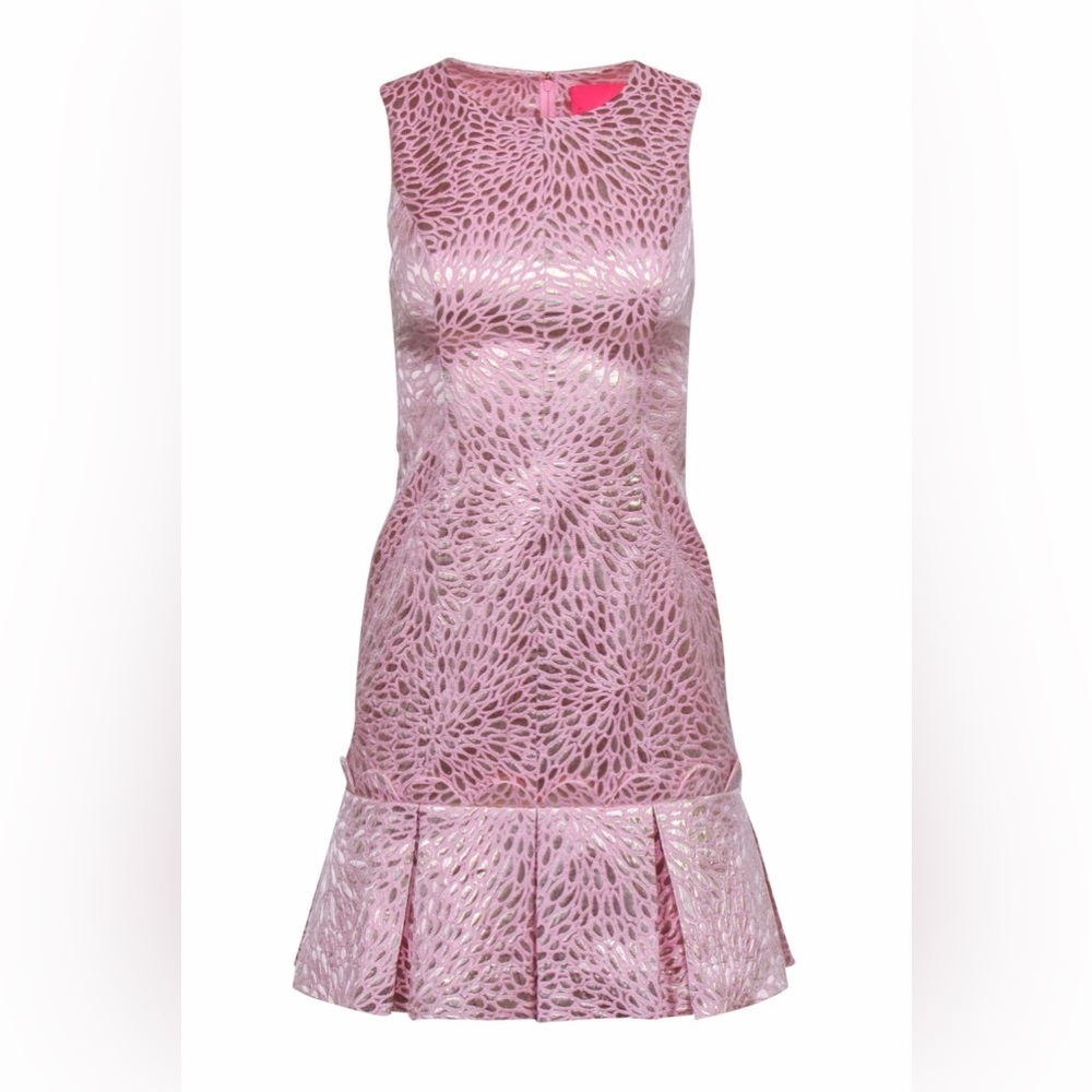 Lilly Pulitzer Pink and Silver Textured Dress - Picture 1 of 11